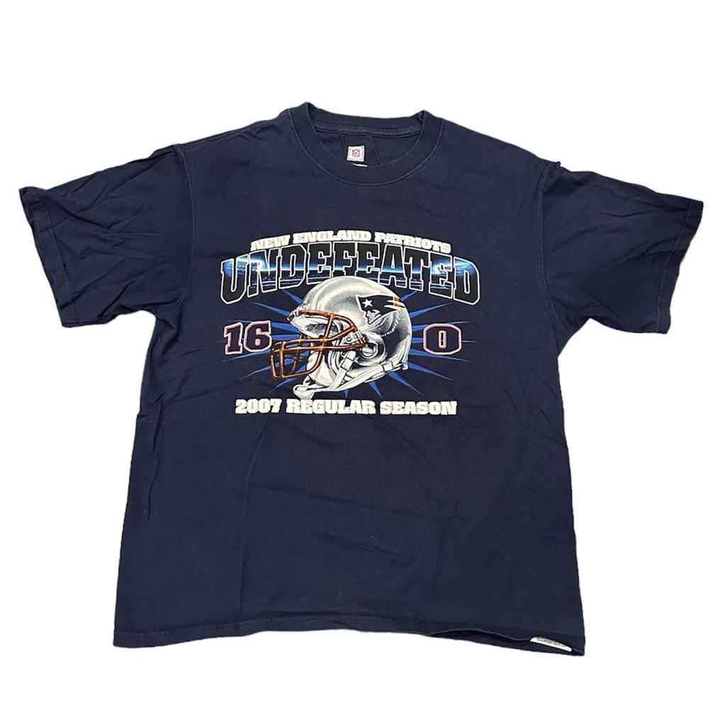 New England Patriots 2007 Undefeated Season Tee Size Medium Vintage